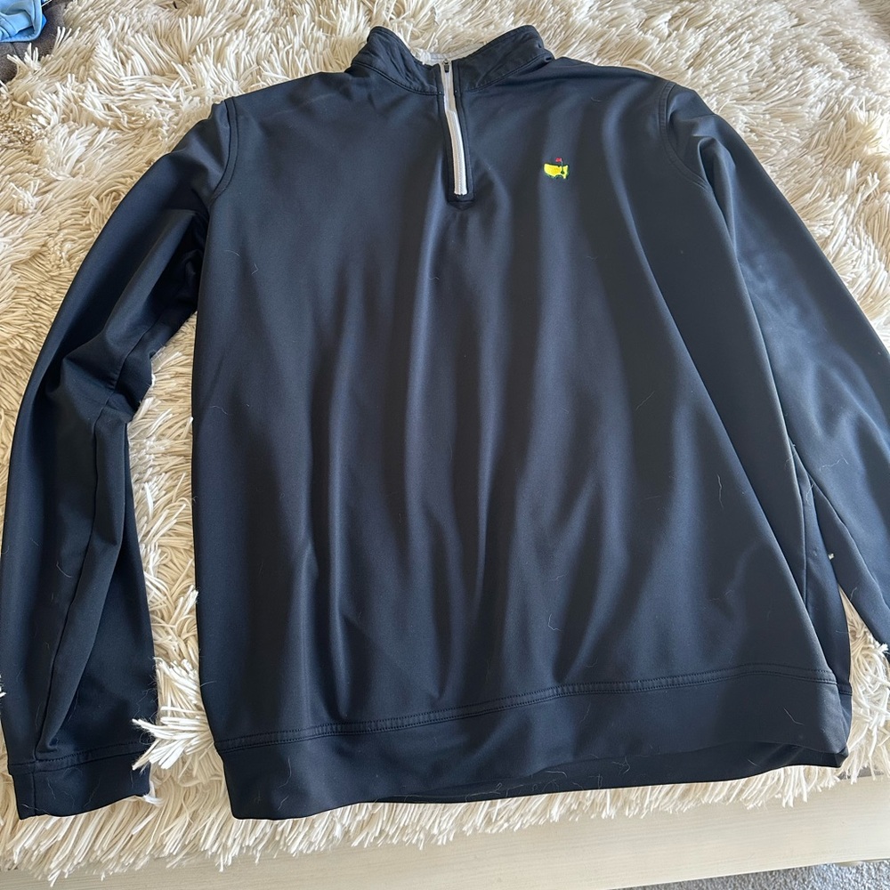 Peter Millar crown sport black quarter zip pullover masters logo